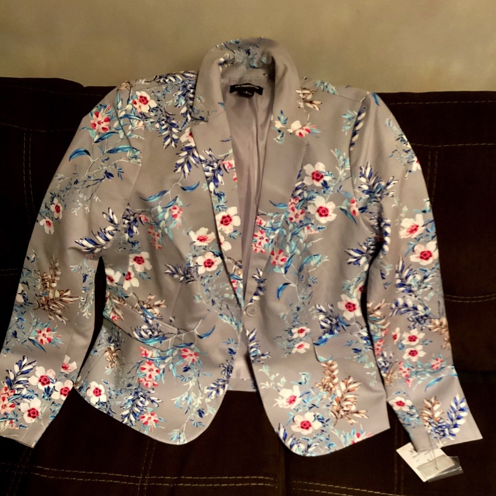 New Liz Clairborne Floral Single Button Front Blazer size small